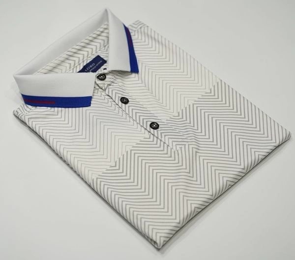 Áo polo nam ngắn tay cao cấp Aligro APLOUA013 chất liệu vải coolmax form SLIMFIT kẻ xiên màu ghi