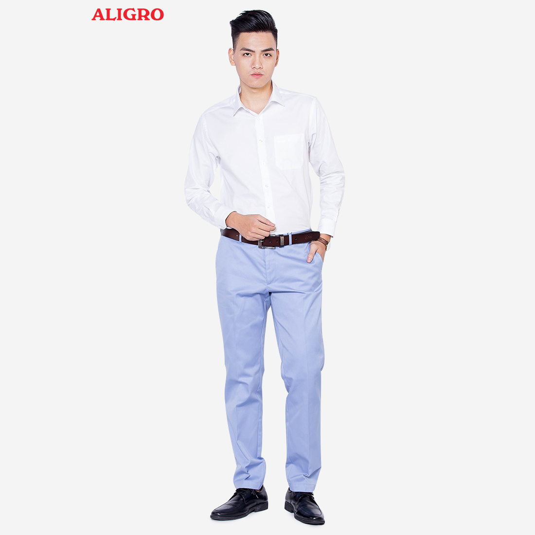 Quần kaki nam cao cấp Aligro ALGK021 co giãn 4 chiều màu xanh da trời