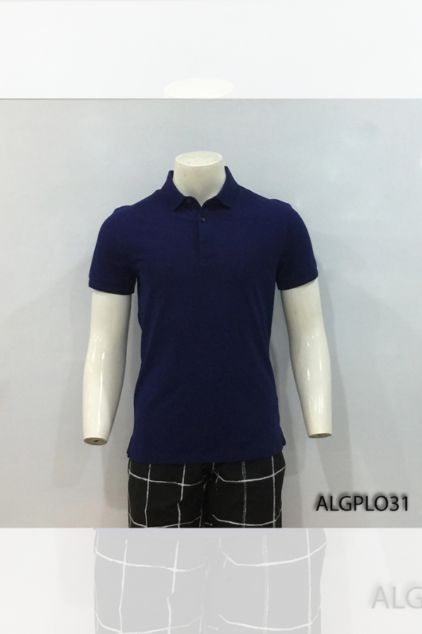 Áo polo nam ngắn tay Aligro cao cấp ALGPLO31 vải cotton dáng slimfit màu tím than