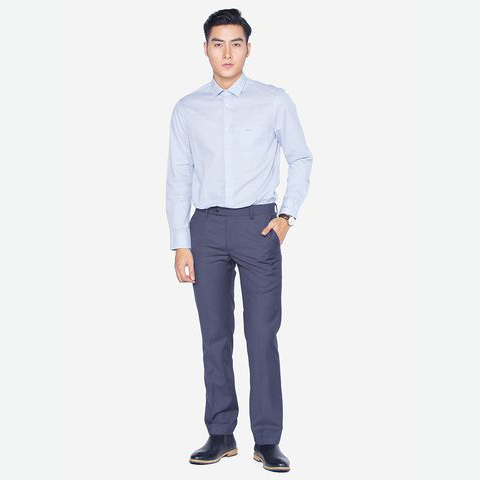 Áo sơ mi nam dài tay công sở cao cấp Aligro ALGS131 dáng Slimfit màu xanh da trời