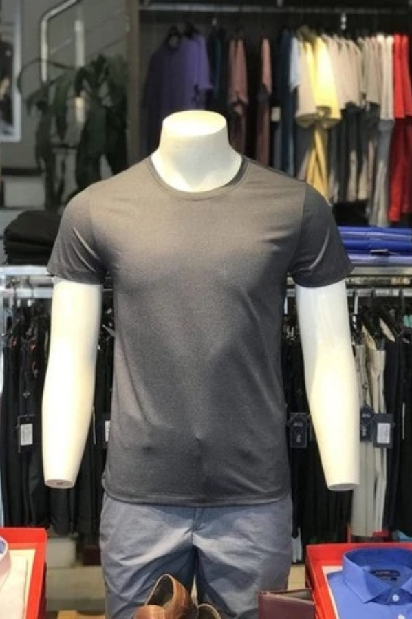 Áo thun nam cổ tròn ngắn tay cao cấp Aligro ALGAPC047 chất liệu cotton form SLIMFIT màu nâu