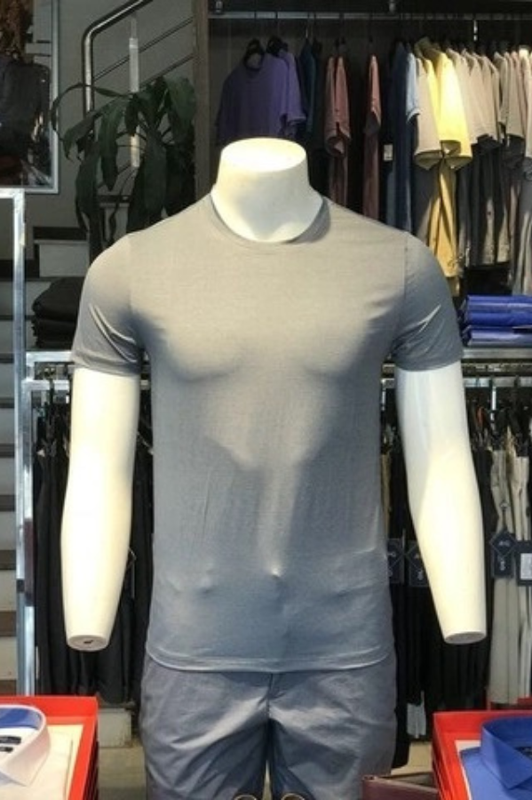 Áo thun nam cổ tròn ngắn tay cao cấp Aligro ALGAPC049 chất liệu cotton form SLIMFIT màu grey