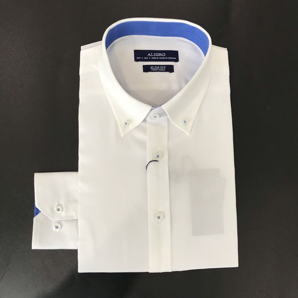 Áo sơ mi dài tay công sở cao cấp Aligro ALGS188 dáng Slimfit màu trắng