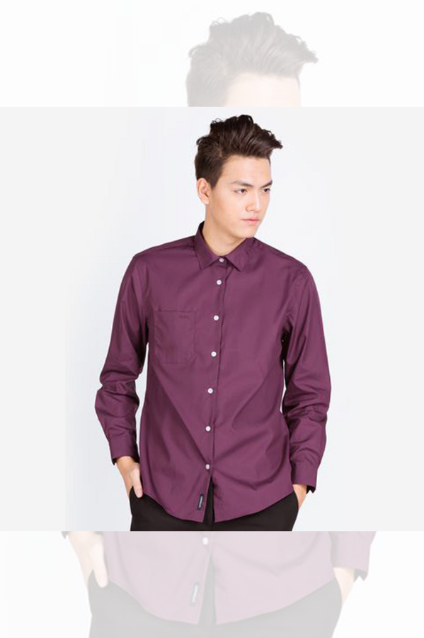 Áo sơ mi nam dài tay công sở cao cấp Aligro ALGS031 dáng Slimfit màu tím
