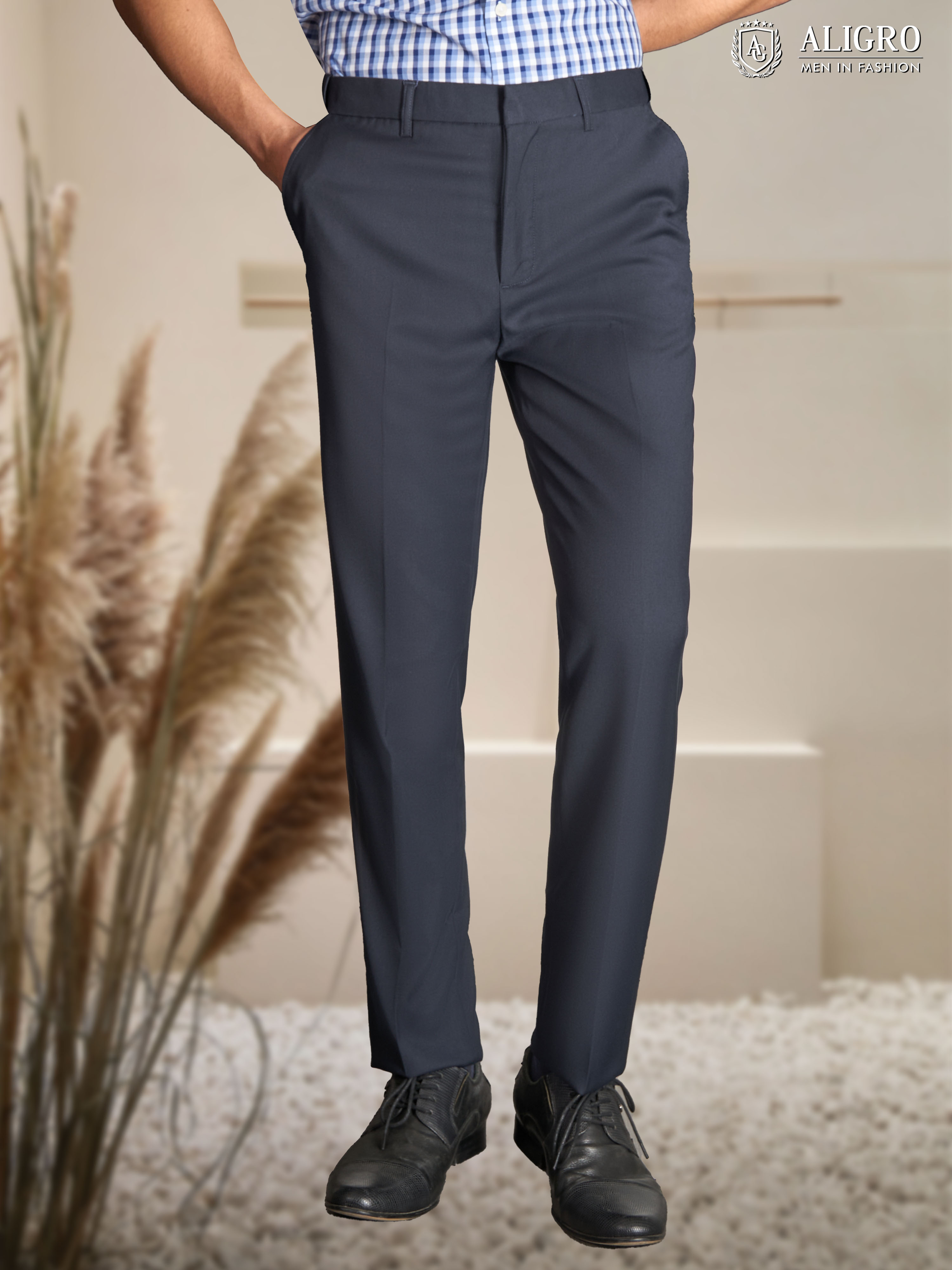 Quần âu nam công sở cao cấp Aligro ALGO1054 màu xanh than
