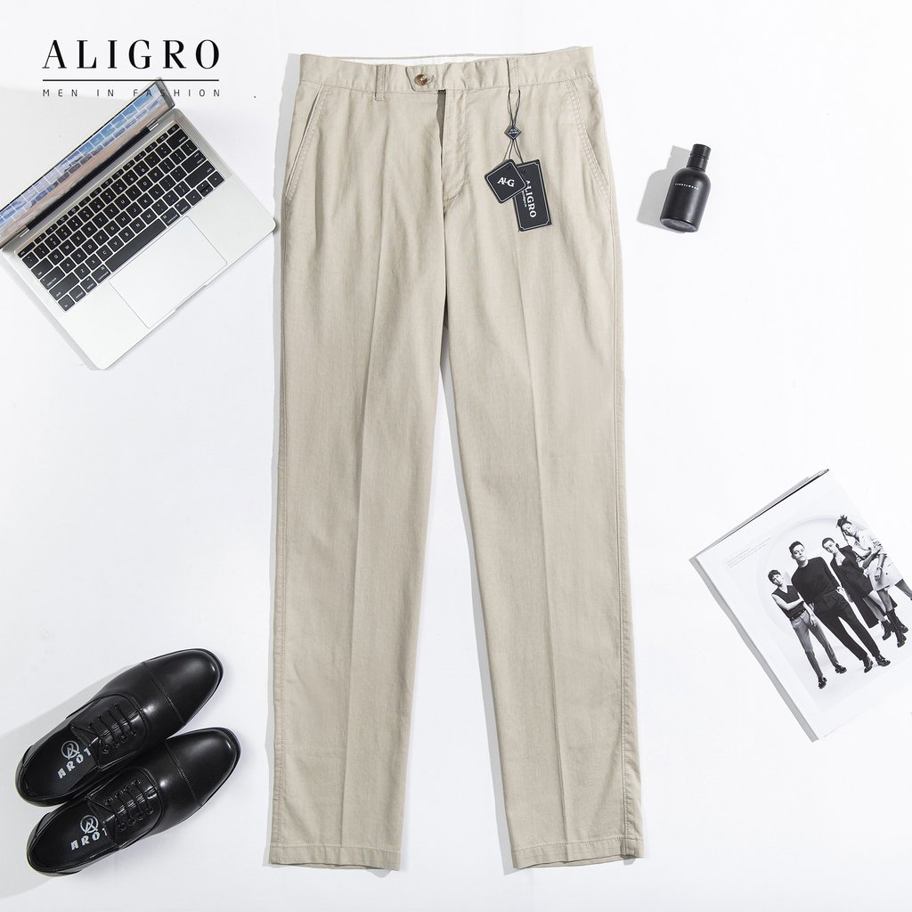 Quần kaki nam cao cấp Aligro ALGK040 co giãn 4 chiều màu be