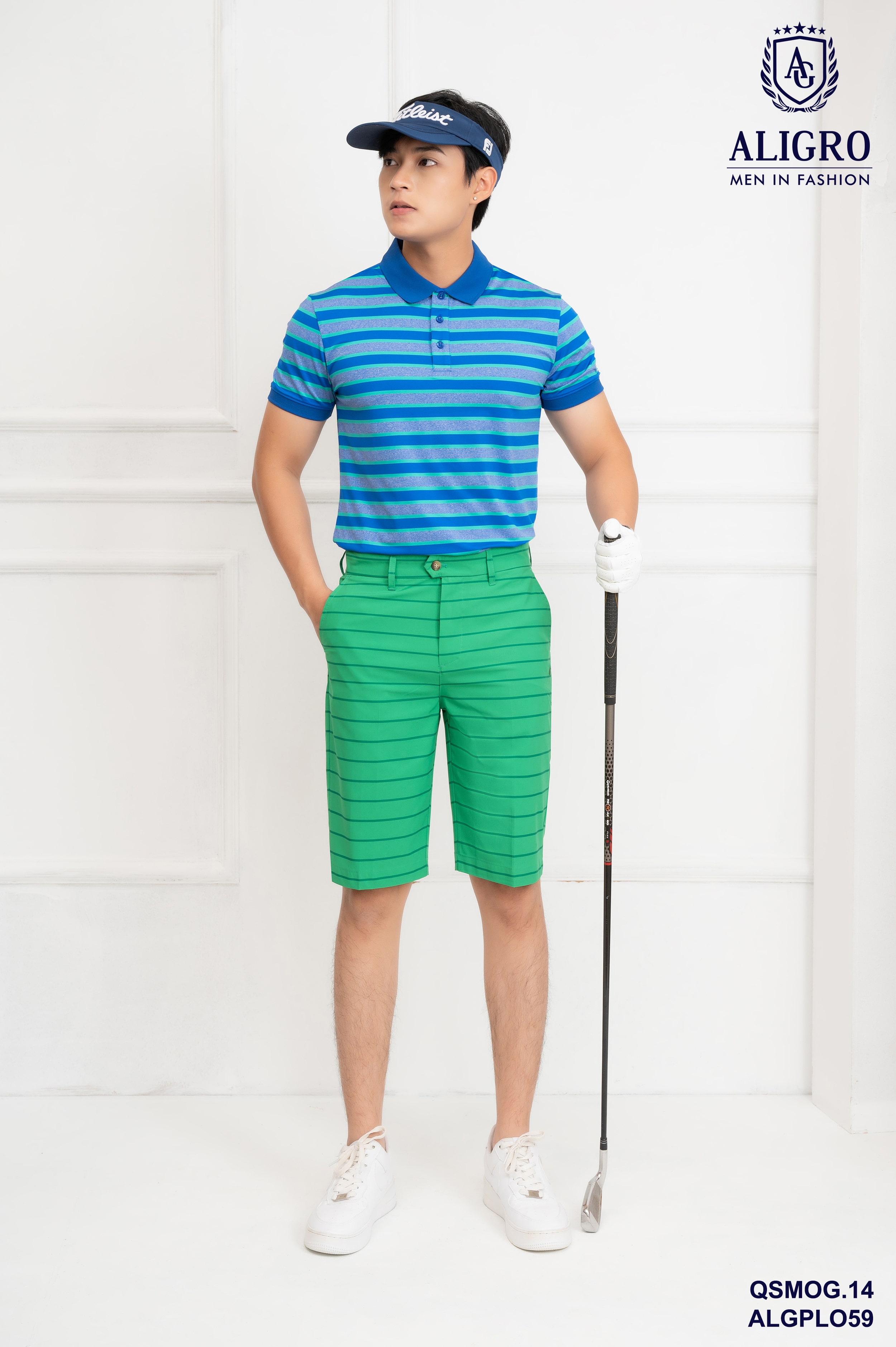 Quần short mogway xanh lá kẻ to QSMOG.14