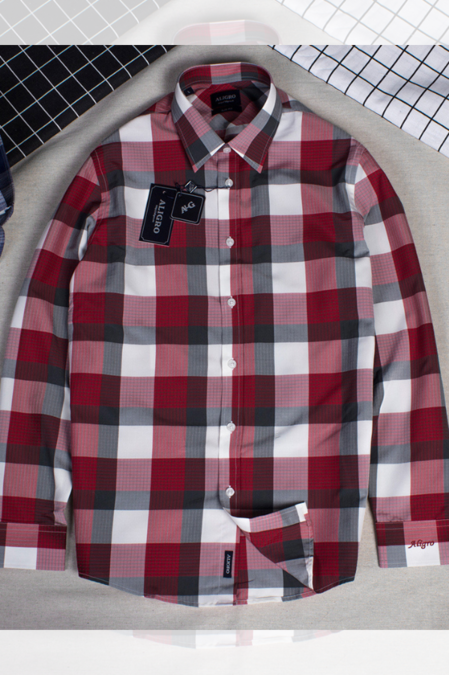 Áo sơ mi dài tay công sở cao cấp Aligro ALGS161 dáng Slimfit kẻ caro nhiều màu