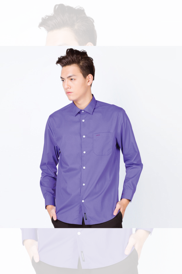Áo sơ mi nam dài tay công sở cao cấp Aligro ALGS090 dáng Slimfit màu tím lam