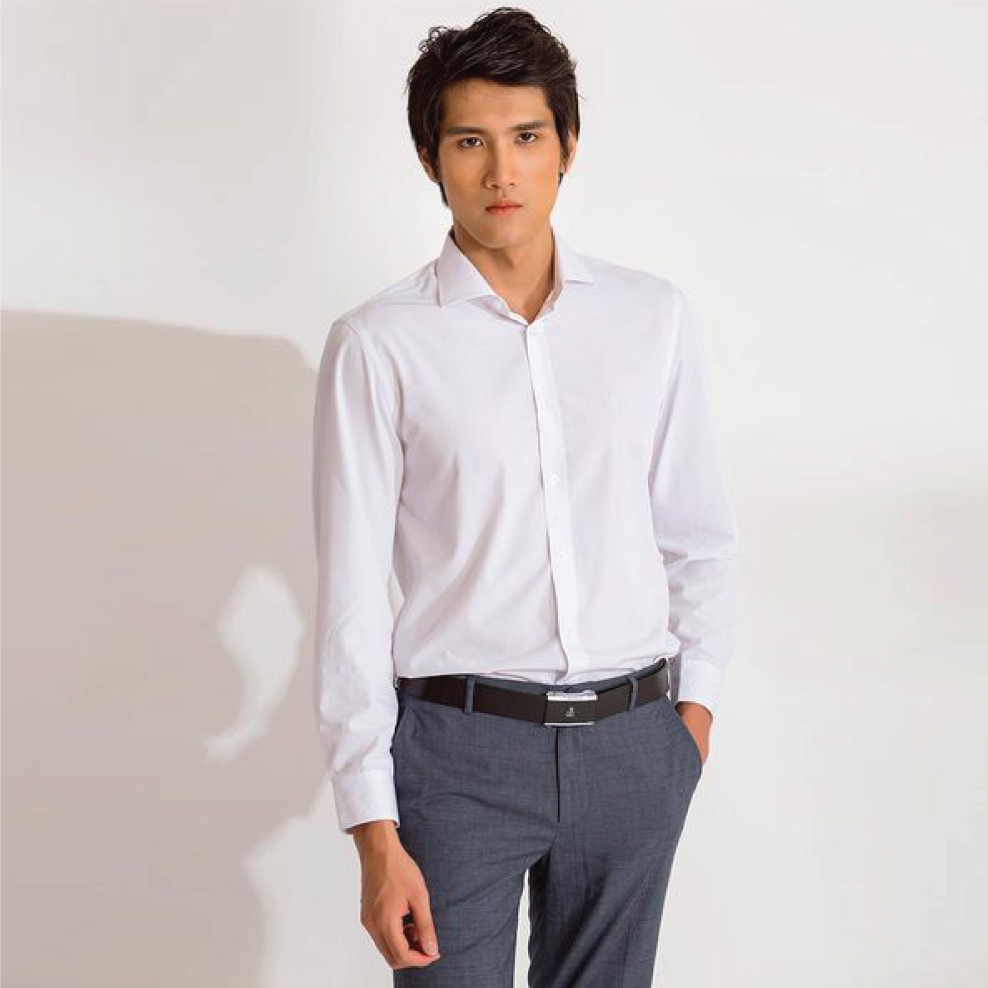 Áo sơ mi dài tay công sở cao cấp Aligro ALGS154 dáng Slimfit màu trắng